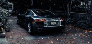 Sport car with censored registration number, application transform controls