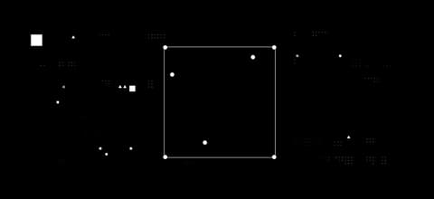 Squares and trangles with white fill